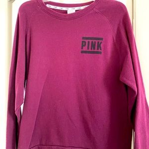 Maroon PINK crew neck sweatshirt
